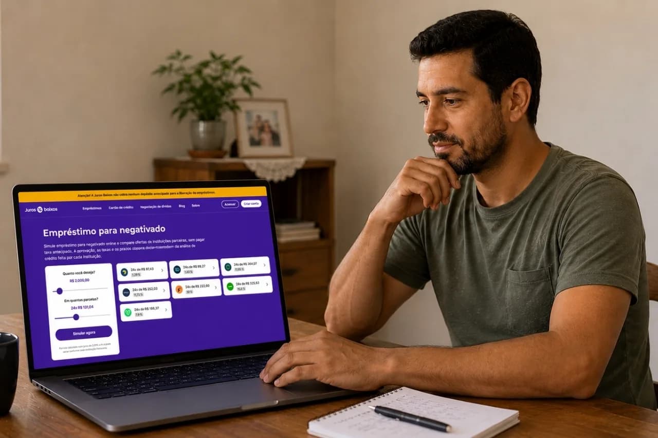 Empréstimo para negativado: como conseguir, onde simular e o que avaliar antes de contratar